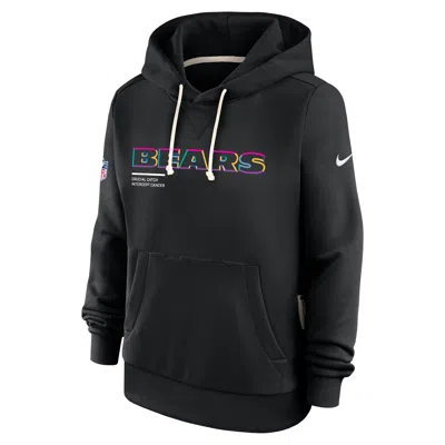 Nike Chicago Bears Crucial Catch  Women's Dri-fit Nfl Pullover Hoodie In Black