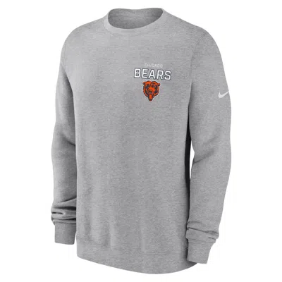Nike Heather Gray Chicago Bears Primetime Club Fleece Pullover Sweatshirt
