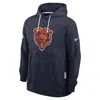 Nike Navy Chicago Bears Sideline Standard Issue Initial Home Dri-fit Hoodie In Blue