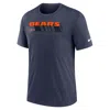 Nike Heather Navy Chicago Bears Long Pass Tri-blend T-shirt In Blue