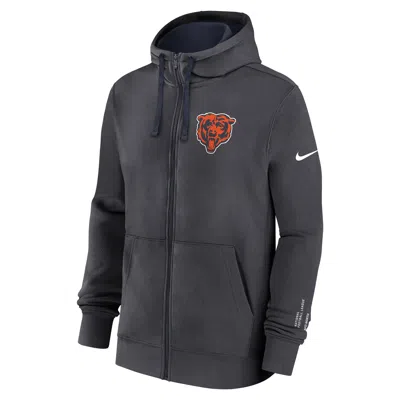 Nike Chicago Bears Playbook Page Club  Men's Nfl Full-zip Hoodie In Black