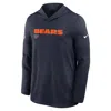 Nike Navy Chicago Bears Sideline Pure Fury Performance Long Sleeve Hoodie T-shirt In Blue