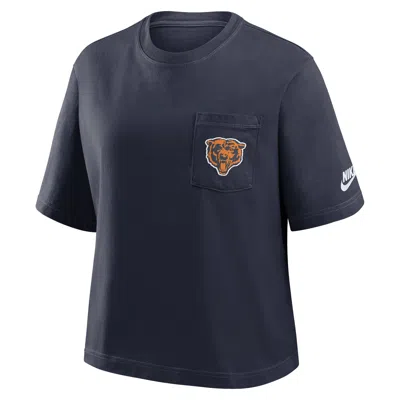 Nike Chicago Bears Rewind Pocket Boxy  Women's Nfl T-shirt In Blue