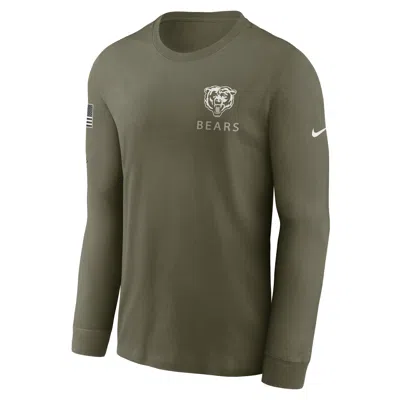 Nike Chicago Bears Salute To Service  Men's Nfl Long-sleeve T-shirt In Brown