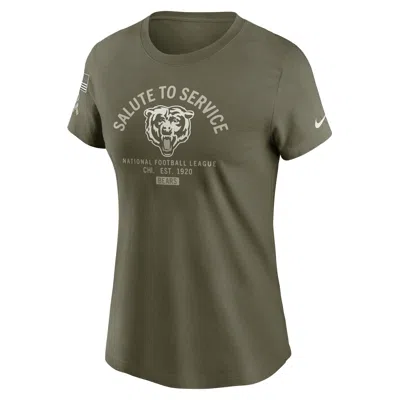 Nike Chicago Bears Salute To Service Sideline  Women's Nfl T-shirt In Green