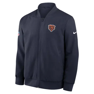 Nike Chicago Bears Sideline  Men's Nfl Full-zip Bomber Jacket In Blue