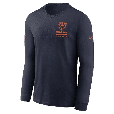 Nike Chicago Bears Sideline Team Issue  Men's Dri-fit Nfl Long-sleeve T-shirt In Blue