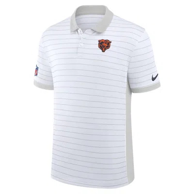 Nike Chicago Bears Sideline Victory Stripe  Men's Dri-fit Nfl Polo In White