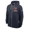 Nike Navy Chicago Bears Sideline Utility Player Performance Full-zip Hoodie In Black