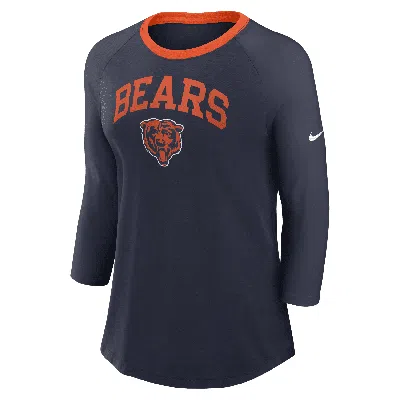 Nike Chicago Bears  Women's Nfl 3/4-sleeve T-shirt In Blue