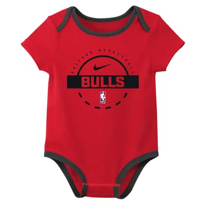 Nike "chicago Bulls" Baby (0-3m) Nba Bodysuit (2-pack) In Red