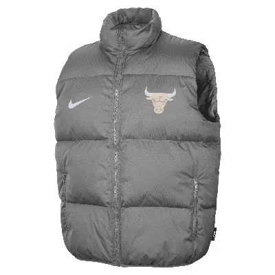 Nike Chicago Bulls City Edition  Men's Nba Puffer Vest In Grey