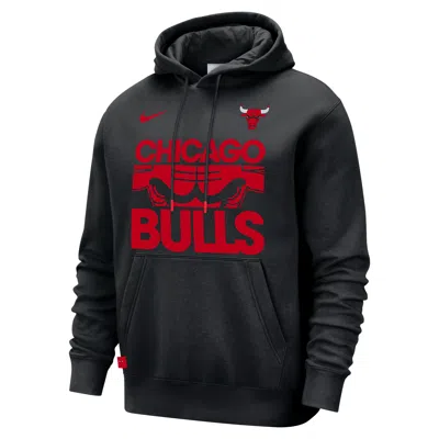 Nike Chicago Bulls Club Courtside  Men's Nba Pullover Hoodie In Black