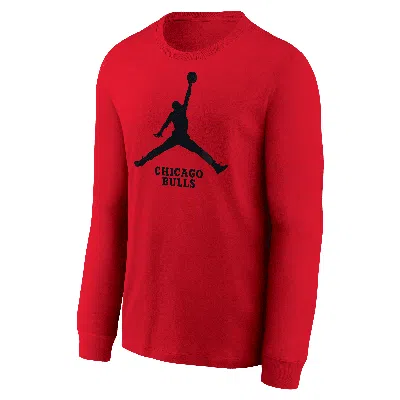 Nike Chicago Bulls Essential Big Kids' Jordan Nba Long-sleeve T-shirt In Black