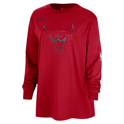Nike Chicago Bulls Essential  Women's Nba Long-sleeve T-shirt In Red