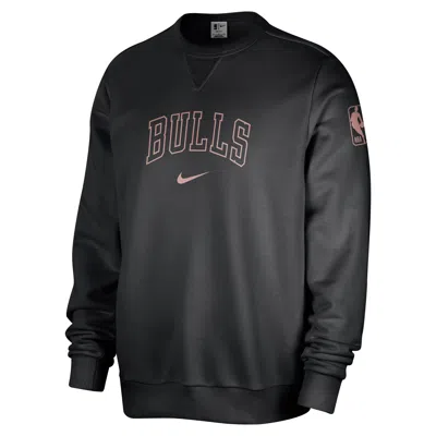 Nike Chicago Bulls Standard Issue  Men's Dri-fit Nba Crew-neck Sweatshirt In Black