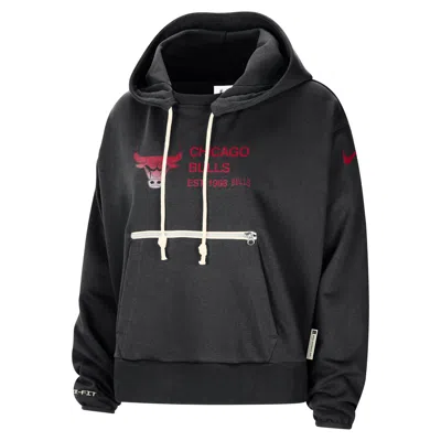 Nike Chicago Bulls Standard Issue  Women's Dri-fit Nba Pullover Hoodie In Black