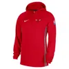 Nike Chicago Bulls Zoned  Men's Dri-fit Nba 1/4-zip Hoodie In Red