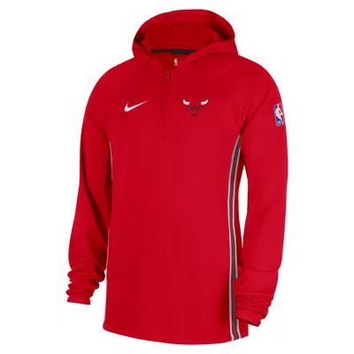 Nike Chicago Bulls Zoned  Men's Dri-fit Nba 1/4-zip Hoodie In Red