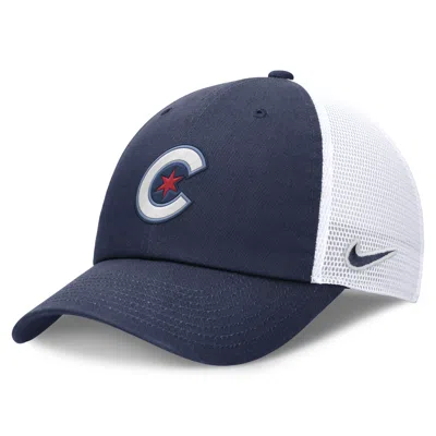 Nike Men's Navy Chicago Cubs City Connect Club Trucker Adjustable Hat In Blue