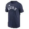 Nike Chicago Cubs Cooperstown Wordmark  Men's Mlb T-shirt In Blue