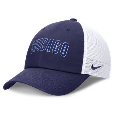 Nike Chicago Cubs Evergreen Wordmark Club  Men's Mlb Adjustable Hat In Blue