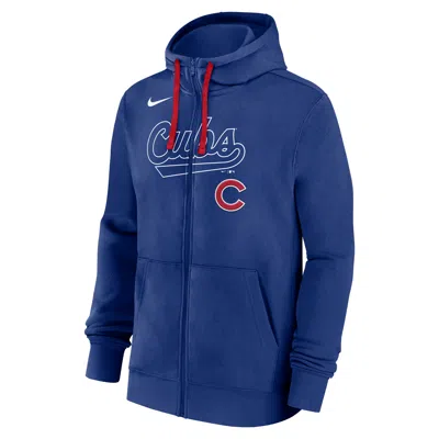 NIKE CHICAGO CUBS KNOCKOUT SCRIPT  MEN'S MLB FULL-ZIP HOODIE,1015813986