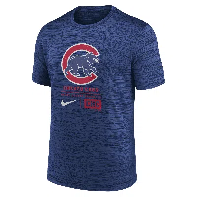 Nike Chicago Cubs Large Logo Velocity  Men's Mlb T-shirt In Blue