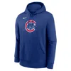 Nike Men's Royal Chicago Cubs Logo Club Fleece Pullover Hoodie In Blue