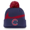 Nike Chicago Cubs Peak  Men's Mlb Cuffed Pom Beanie In Blue