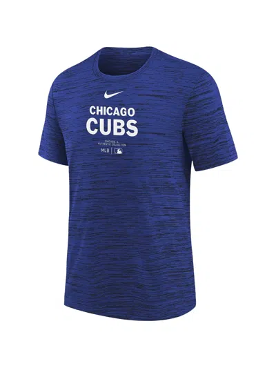 Nike Kids' Chicago Cubs Practice Performance Logo-print T-shirt In Blue