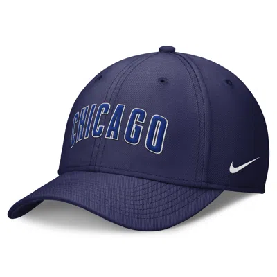 Nike Chicago Cubs Primetime Swoosh  Men's Dri-fit Mlb Hat In Blue