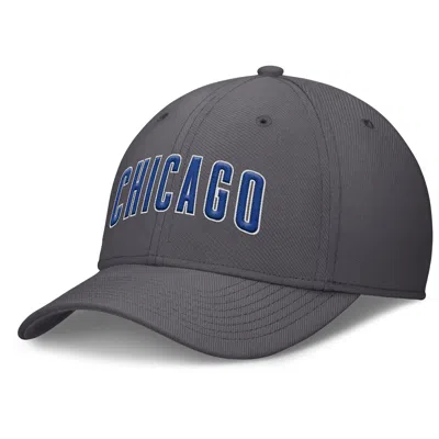 Nike Men's Gray Chicago Cubs Swoosh Performance Flex Hat