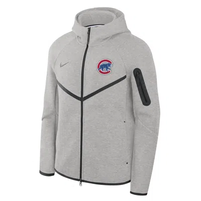Nike Chicago Cubs Tech Fleece Windrunner  Men's Mlb Full-zip Hooded Jacket In Gray