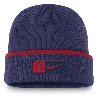 Nike Chicago Cubs Terra  Men's Mlb Cuffed Beanie In Blue