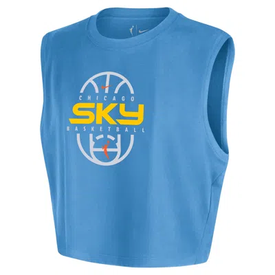 Nike Chicago Sky  Women's Wnba Authentic Sleeveless Cropped T-shirt In Blue