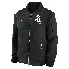 Nike Chicago White Sox Authentic Collection Dugout  Men's Mlb Full-zip Bomber Jacket In Black