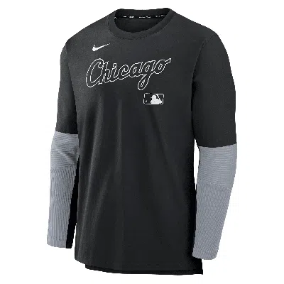 Nike Chicago White Sox Authentic Collection Player  Men's Dri-fit Mlb Pullover Sweatshirt In Black