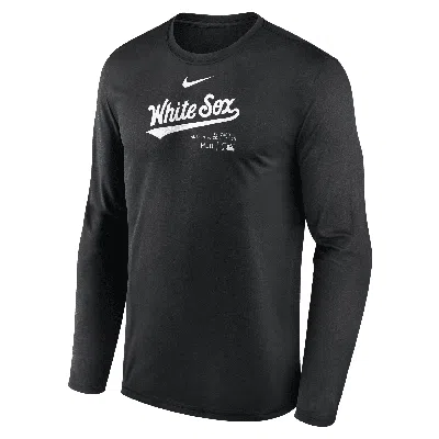 Nike Chicago White Sox Authentic Collection Practice  Men's Dri-fit Mlb Long-sleeve T-shirt In Black