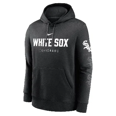 Nike Chicago White Sox Fashion Club  Men's Mlb Pullover Hoodie In Black