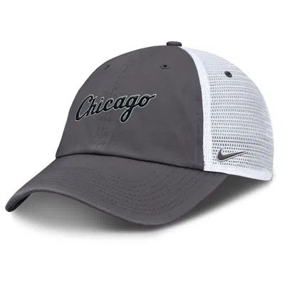 Nike Chicago White Sox Wordmark Club  Men's Mlb Trucker Adjustable Hat In Gray