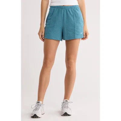 Nike Chill High Waist French Terry Shorts In Blue