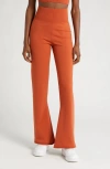 Nike Chill High Waist Knit Flare Leggings In Orange