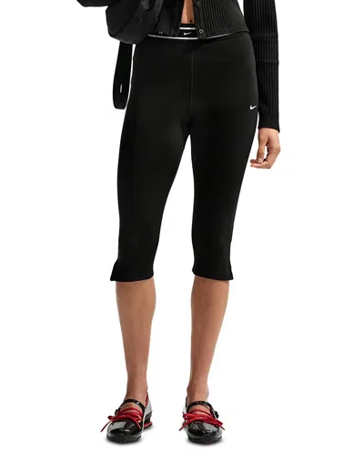 Nike Chill Jersey Tight High Rise Capri Leggings In Black