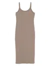 Nike Women's  Sportswear Chill Knit Tight Mini-rib Tank Top Dress In Brown