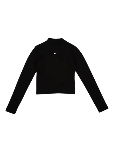 Nike Chill Knit Mock-neck Top In Black