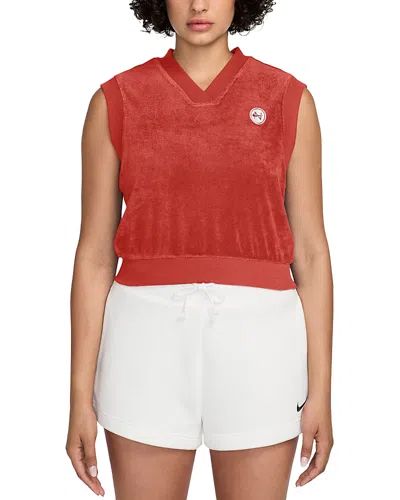 Nike Chill Terry Tank Top In Brown