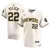 NIKE NIKE CHRISTIAN YELICH CREAM MILWAUKEE BREWERS HOME LIMITED PLAYER JERSEY