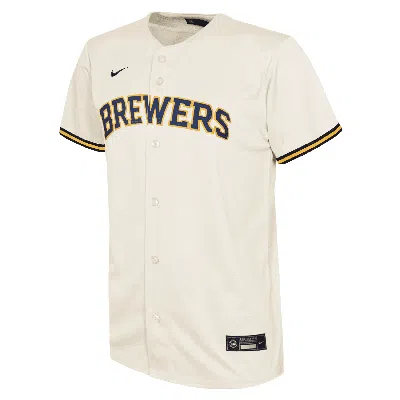 Nike Christian Yelich Milwaukee Brewers Big Kids'  Mlb Replica Jersey In Brown