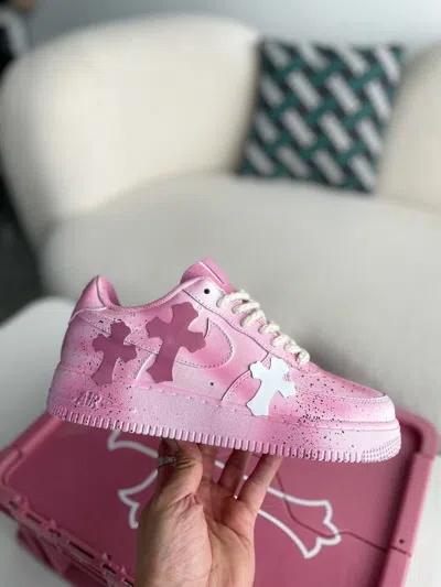Pre-owned Nike Chrome Heart X Barbie Pink Air Force 1's, Custom Shoes